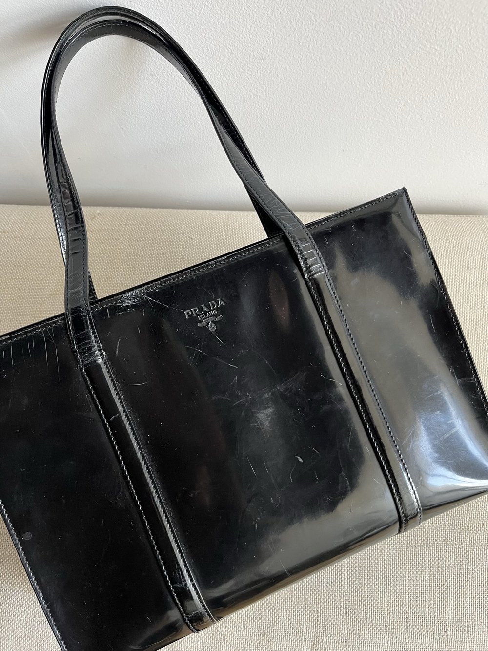PRADA PATENT LEATHER TOTE — UNTITLED VINTAGE